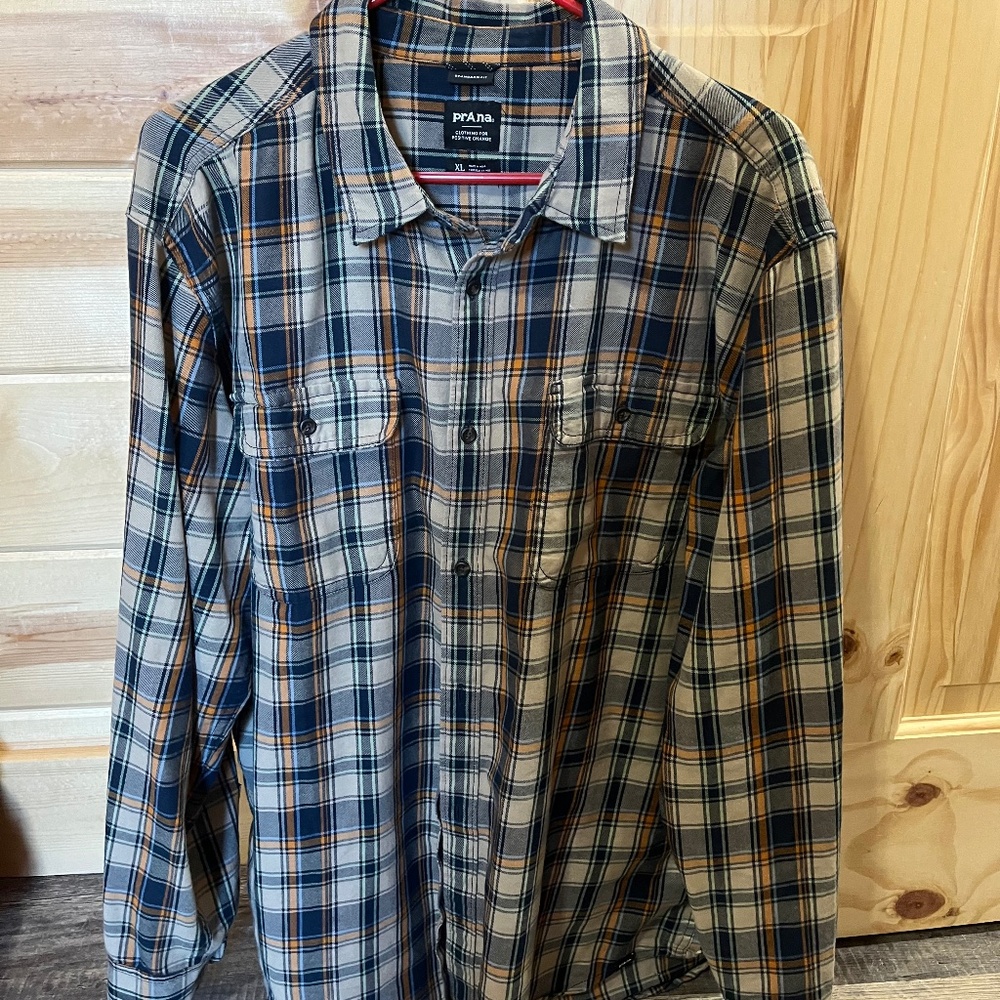 PrAna Men’s Button Down Flannel Shirt - Size XL